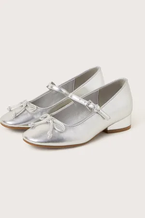 Monsoon Silver Ballet Pump Heels AU 13 (EU 32)