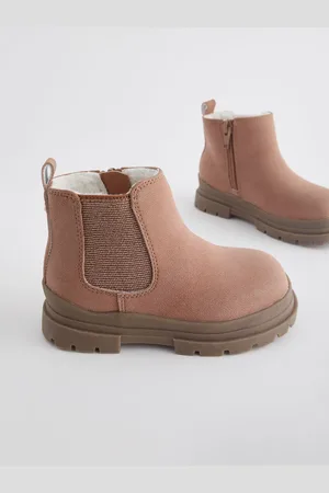 Next Pink Tan Chelsea Chunky Ankle Boots AU 12 (EU 30.5)