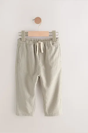 Next Sage Green Wide Leg Linen Blend Pull On Trousers (3mths-7yrs) 5