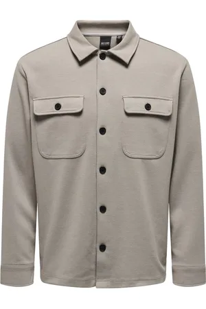 Only & Sons Grey Long Sleeve Oversized Overshirt M