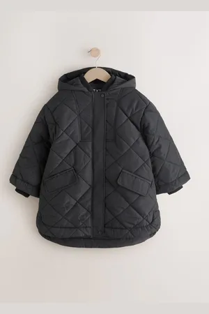 Next Black Shower Resistant Diamond Quilt Design with Rib Cuff Coat (3-16yrs) 5 Years (110cm)