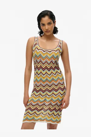 Superdry Zig Zag Sleeveless Knit Mini Dress AU 14