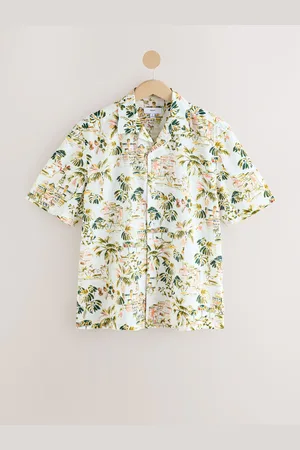 Next 100% Cotton Watercolour Printed Short Sleeve Shirt 5XL