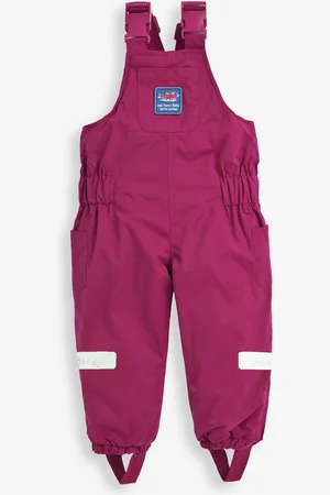 JoJo Maman Bébé Berry Pink Waterproof Fleece Lined Dungarees 12