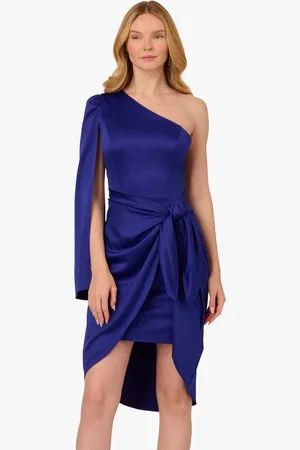 Adrianna Papell Side Knot Draped Dress AU 18