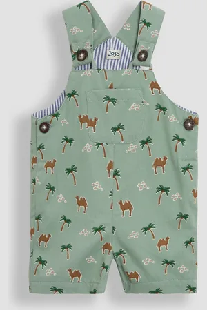 JoJo Maman Bébé Khaki Green Camel Printed Twill Dungarees 2