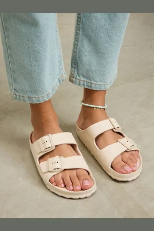 Roxy Cream Kattie Buckle Sliders AU 5 (EU 36)