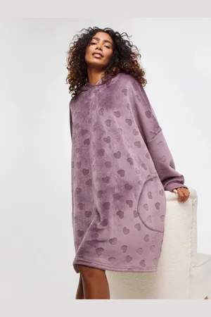 Simply Be Oversized Pretty Secrets Jaquard Bonded Hooded Dress AU 20-22