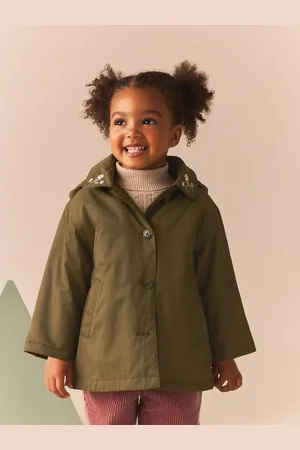 Next Khaki Green Embroidered Collar Shower Resistant Wadded Coat (3mths-7yrs) 3
