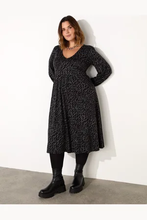 Live Unlimited London Curve Petite Snake Print Shift Dress AU 16