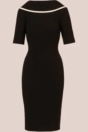 Adrianna Papell Roll Neck Sheath With V Back Dress AU 16