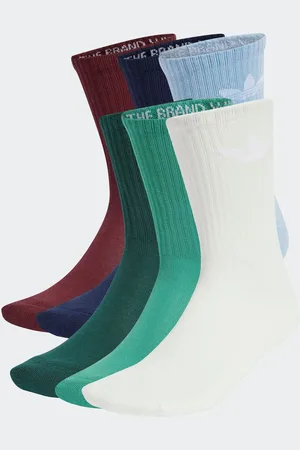 adidas White Trefoil Crew Socks 6 Pack 4.5-5.5