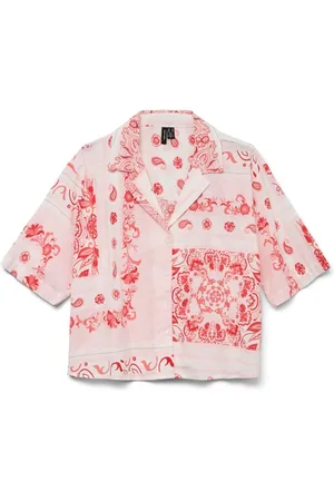 VERO MODA Paisley Printed Short Sleeve Shirt AU 12