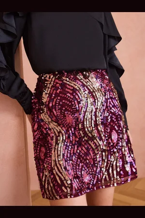 Love & Roses Sequin Mini Skirt AU 16