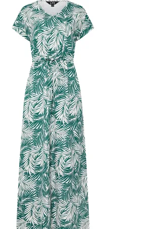 Long Tall Sally 100% Cotton Palm Tie Waist Dress AU 8 Tall