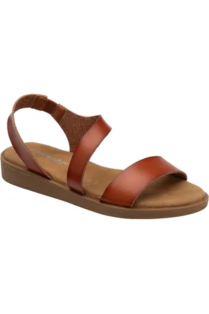 Dunlop Brown Twin Strap Buckle Sandals eu41uk7