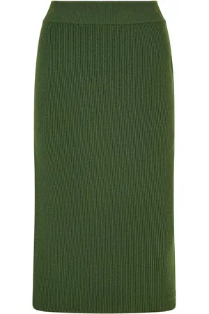 Yumi Rib Knitted Midi Column Skirt S