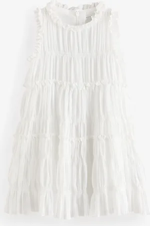 Next Shirred Ruffle Party Dress (3-16yrs) 11 Years (146cm)