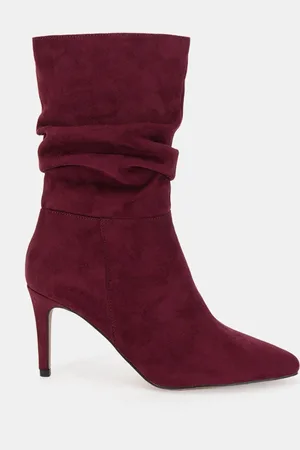Novo Red Dekota Ruched Point Mid Calf Boots AU 6 (EU 37)