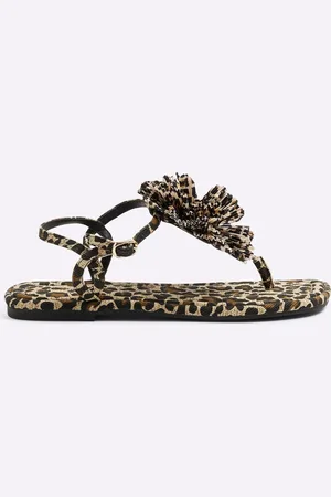 River Island Brown 3D Flower Strappy Sandals AU 8 (EU 39)