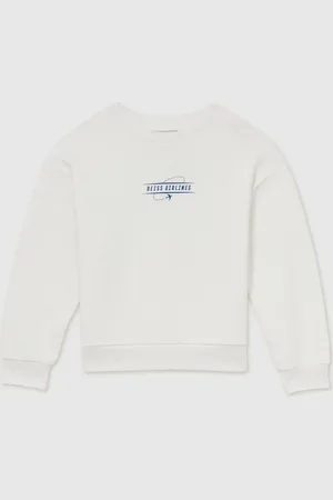 Reiss White/Blue Orville Cotton-Blend Airlines-Print Sweatshirt 13