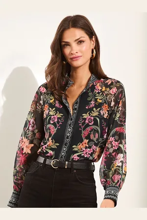 Lipsy London Black 1 Long Sleeve Grandad Collar Blouse AU 12