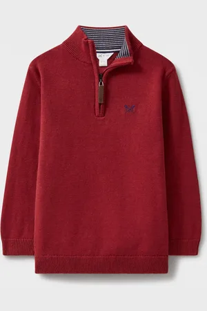 J.Crew Company Red 100% Cotton Heritage Half Zip Knit Sweatshirt 3