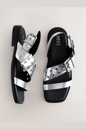 Next Silver Forever Comfort Buckle Strap Sandals AU 8 (EU 39)