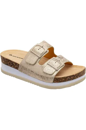 Dunlop Gold Twin Strap Wedge Footbed Mules AU 10 (EU 42)