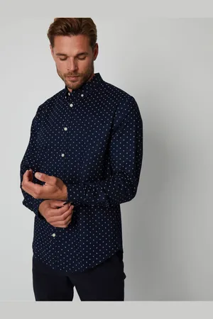Threadbare Geometric Print Long Sleeve Shirt With Stretch L