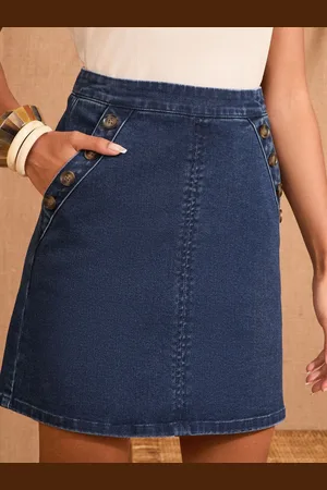 Love & Roses Denim Mini Skirt AU 16