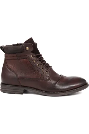 JONES BOOTMAKER Docklands Leather Lace Up Brown Boots AU 12 (EU 46)