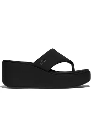 FitFlop Platfforms Wedge Toe Post Black Sandals AU 8 (EU 39)