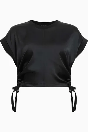 AllSaints AllSaints Black Mira Satin T-Shirt M
