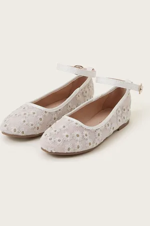 Monsoon Daisy Embroidered Mesh Ballet Flats AU 10 (EU 28)