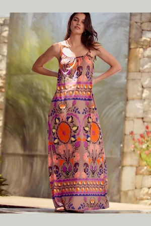 Next Maxi Length Trapeze Shape Ruched Neckline Thin Vest Strap Dress M Reg