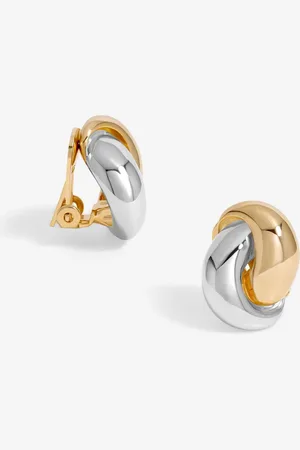 Jon Richard Metallic Two Tone Knot Stud Earrings One