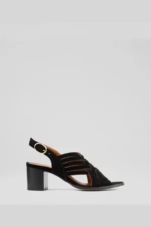 LK Bennett Black Kacey Suede Multi Strap Woven Sandals AU 7 (EU 38)