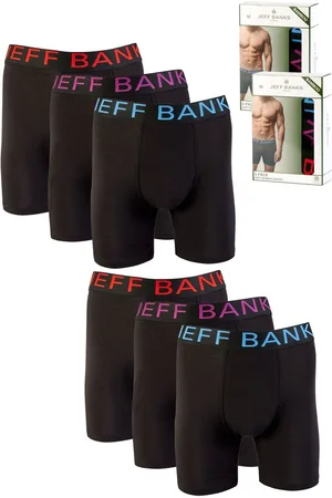 Jeff Banks Black Bamboo Boxers 6 Pack M