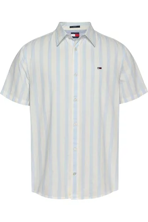 Tommy Hilfiger Regular Fit Linen Blend Stripe Short Sleeve Shirt XS