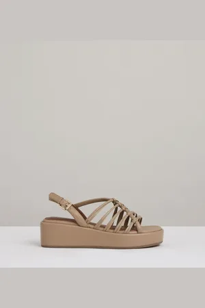 Reiss Beige Lana Leather Knot Strappy Platform Sandals AU 7 (EU 38)