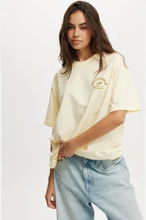 Cotton On Buttermilk Yellow The Boxy Graphic 100% Cotton T-Shirt XS