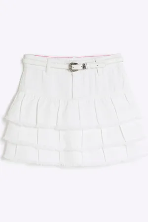 River Island Girls 100% Cotton Denim Rara Skirt 9