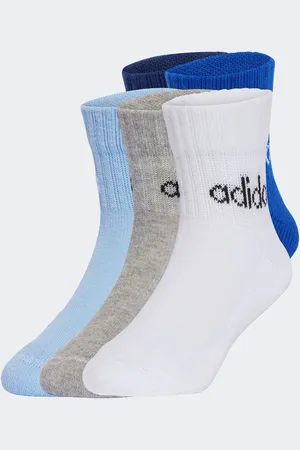 adidas Blue/Navy Linear Ankle 5 Packs Socks 12.5-1