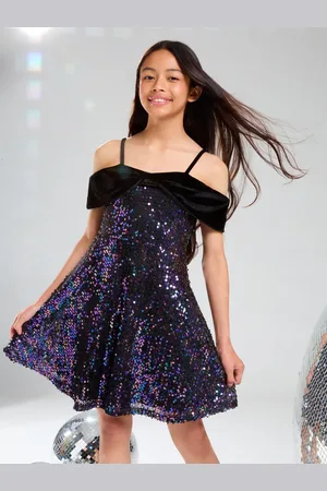 Lipsy London Sequin 2-in-1 Bow Party Dress (5-16yrs) 6 Years (116cm)