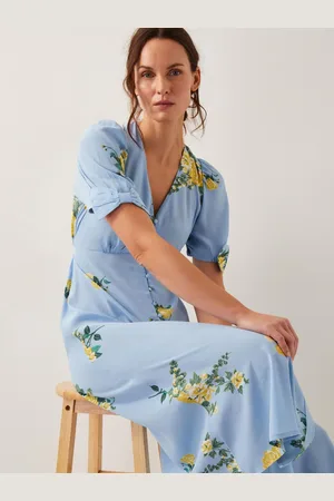 Monsoon Sorcha Floral Tea Midi Dress AU 18