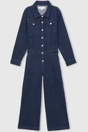 Reiss Blue Mira 9-13 yrs Wide-Leg Denim Jumpsuit 9