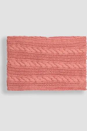 JoJo Maman Bébé Dusky Pink Cable Knitted Neck Cosy Scarf One