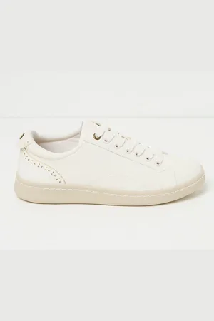 Fat Face FatFace White Nora Lace Up Trainer AU 8 (EU 39)