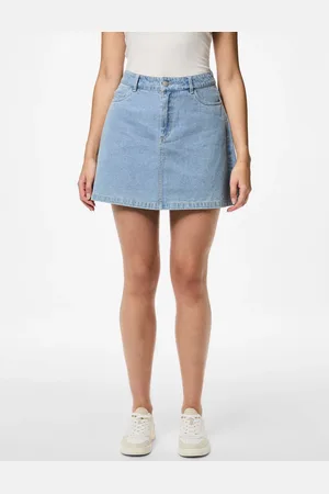 Pieces® 100% Cotton A Line Denim Mini Skirt AU 12